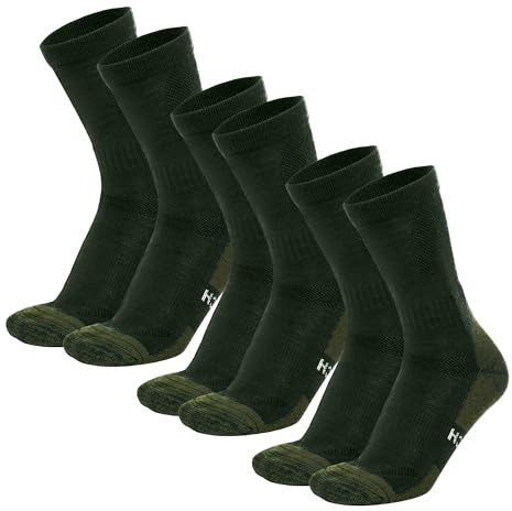 Merino.tech Merino Socken Herren und Damen 3 Paar Laufsocken Wandersocken Sportsocken Unisex für Camping, Outdoor, Jagd, Fahrrad, Lauf (Army Green Pack of 3, 43-47)