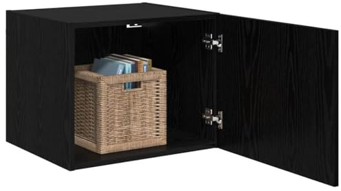 vidaXL Wandschrank Schwarz Eichen-Optik 50 x 42,5 x 40 cm