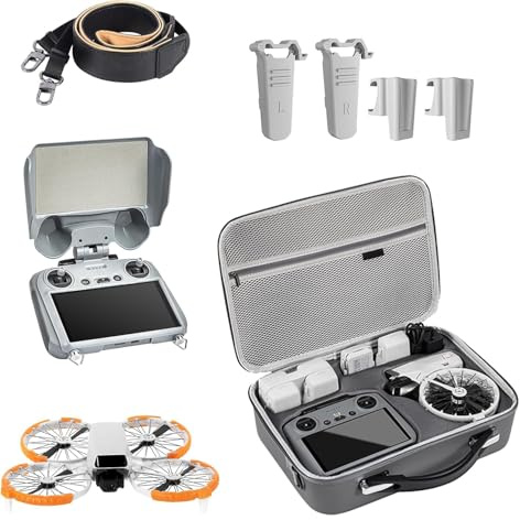 DJI Flip Zubehör Set Kompatibel mit RC 2 Controller: Tragetasche, Höherstellfüße, RC2-Fernbedienungsblende, RC2-Fernbedienungshalterung (schwarz), Spezifische Kollisionsschutzpropeller