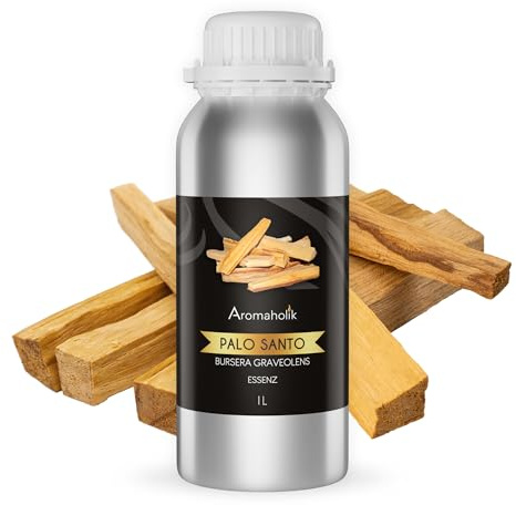 Premium reines natürliches Palo Santo Öl – 100 % pures ätherisches Öl, BIO, organisch – zur Herstellung ätherischer Öle, Kerzen, Seifen, DIY – Palo Santo Essence 1L, Aromaholik