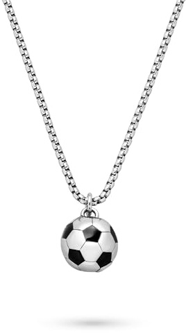 s.Oliver Jungs Schmuck – Halskette mit coolem Anhänger aus Edelstahl – Cool, Modern und Lässig – Perfekte Geschenkidee