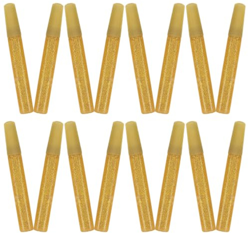 HOMOCONO 50 Penne Colla Glitter Oro per Applicazione Liscia e Design Unico per Progetti di Arte e Artigianato e Colorazione Originale