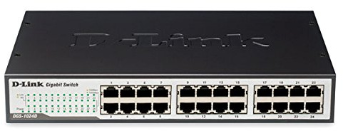 D-Link DGS-1024D Nicht verwaltet, Schwarz - Netzwerk-Switch (Nicht verwaltet, bidirektional, vollduplex)