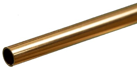 K&S Precision Metals Round Brass Tube 8130 – 7/32 OD x 0.014 Wall x 12 Long – DIY Crafts, Plumbing, HVAC, Modeling, Made in USA, 1 Tube