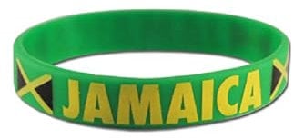 Komonee 1 x Jamaica Green Caribbean Cup Sports Event Football Country National Flag Silicone Wristband