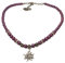 Alpenflüstern Perlen-Trachtenkette Fiona mit Strass-Edelweiß klein - Damen-Trachtenschmuck Dirndlkette lila-violett DHK122