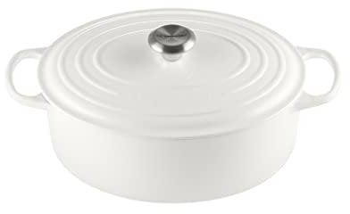 Le Creuset Signature - Horno ovalado (hierro fundido, 6,75 Quart), color blanco