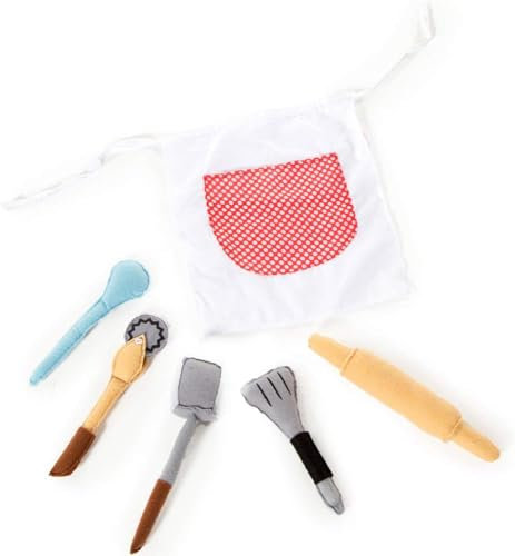 PRETEND TO BEE Chef/Baker Accessories Dress Up Costume for Kids, 6 Piece Soft Play Cooking Utensils Set and Apron