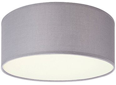 Smartwares Elegante Deckenleuchte mit LED Licht - Stoff Lampenschirm grau Ø20cm - Warmes Licht durch satinierte Abdeckung