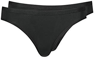 Huber Damen Taillen Slip 2er Pack Taillenslip, Schwarz (Schwarz 7664), 36