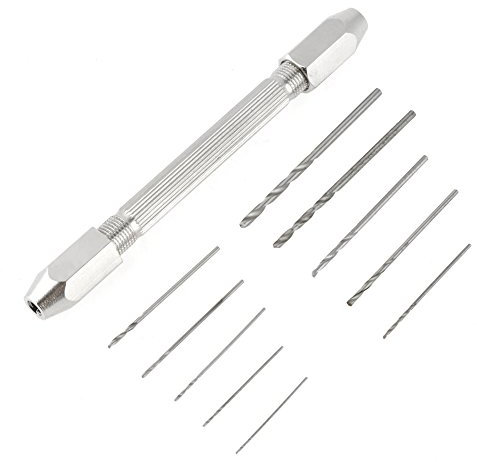 Juego de Taladro Manual de Precisión con Punta Doble y Tornillo de Tornillo con 10 Puntas Micro Twist Drill Set para PCB Artesanía Joyería Relojería