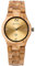 Alienwork Armbanduhr Damen Gelb Holz-Armband Gold Holzuhr Natur-Holz