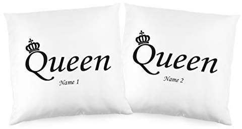 Herz & Heim® Paarkissen King & King oder Queen & Queen mit Aufdruck des Namens - Tolles Geschenk für die Ehe King & King