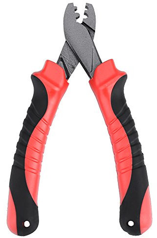 Fishing Crimping Tool, Anti-Rust Multi-Functional Fishing Crimping Pliers Tool Comfortable Rubber Handle Tackle Accessory for Sea Fishing Crimping One Hand Operate