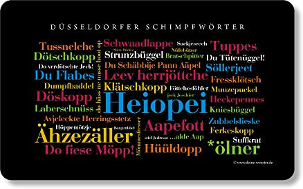 Frühstücksbrettchen Düsseldorfer Schimpfwörter