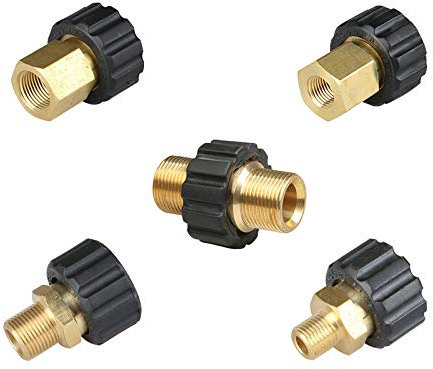 T&F - Adattatore per idropulitrice M22 a M22 / 3/8 pollici / 1/4 pollici Quick Connect pistola a spruzzo per auto
