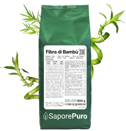 SaporePuro Fibre de Bambou de qualité alimentaire - 800 gr - farine faible en glucides