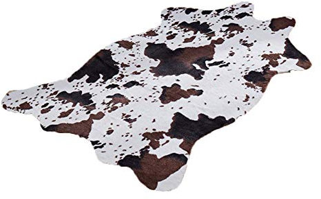 GUOCU Kuhfell Teppich Rutschfester Kunstfell Bereich Teppiche Cowhides Teppich Wohnzimmer Carpet Zebra Muster Leopard Bodenmatte Sofa Matte Super Weicher Bettvorleger für Schlafzimmer A 140x160CM
