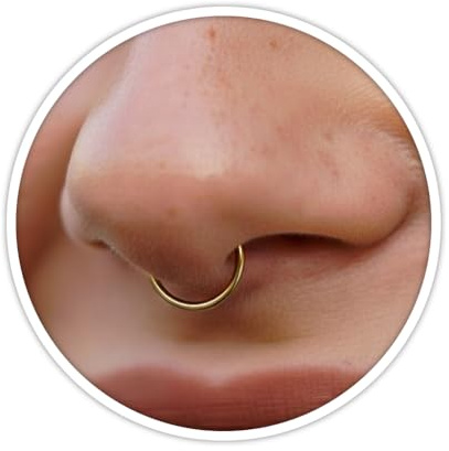 14k goldgefüllter Septum Ring – Dünner 8mm Nasenring für Frauen & Männer – Feiner 24G Septumschmuck – Hypoallergener Gold Septum Hoop