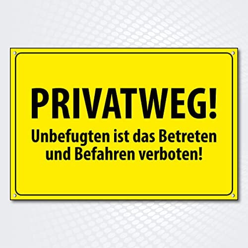 Hochwertiges Schild Aluminiumverbundplatte mit UV-Schutzlackierung PRIVATWEG 200 x 300 mm rechteckig | Betreten verboten | Befahren Verboten | Hinweisschild aus Wetterfestem Alu/Dibond