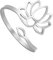 Dreamtimes Lotus Flower Ringe für Frauen Ermutigung Lotus Flower verstellbarer Ring Vintage Schmuck Buddha Yoga Ring Hochzeit Mutter Bague Geschenk (Silber)