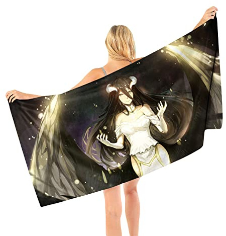 Zhongkaihua Strandtuch mit Anime-Overlord Albedo, Cartoon-Druck, schnelltrocknend, Mikrofaser, weich, für Erwachsene, Kinder, Schwimmen, Spa, Outdoor-Sport, 70 x 140 cm