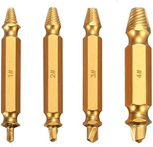 4 Pcs Extractor Drill Bits 4 in 1 Screw Guide Set Damaged Screw Extractor Kit Bolt Remover 3-5mm,4-8mm,5-10mm,6-12mm