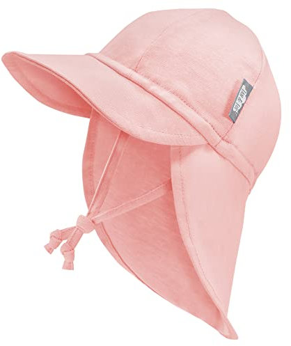 Jan & Jul Baby-Sonnenhut für Neugeborene, elastischer Rücken, Nackenbänder (Rose Quartz, Größe XS: 0-3 Monate)