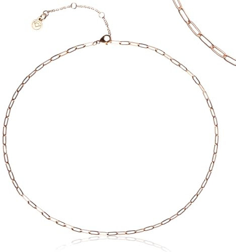 Damen Gliederkette ohne Anhänger • Feiner Edelstahl Choker Roségold • Nachhaltiger Schmuck wasserfest • verstellbare Länge (32-44 cm)