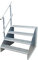 SRM-Design Stahl Stahltreppe Standtreppe Freistehend Breite 90cm Höhe 84cm Verzinkt Einseitiges Geländer