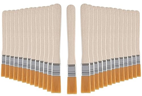 CENBEN 30pcs Flat Paint Brushes for Acrylic Painting, Soft Nylon Paint Brushes, Small Artist Painting Brush for Acrylic Watercolor Oil Detail Painting