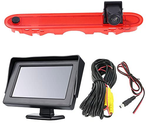 Dynavsal HD Bremsleuchte Rückfahrkamera Set mit 4.3 Zoll LCD Monitor,Nachtsicht Auto Dach Rückfahrkamera Ersatz für Mercedes-Benz Citan Tourer W415 Micro Camper 2012-2021/Renault Kangoo II 2007-2021