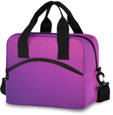 RPLIFE Gradient Lila Schulter Kühltasche Isolierte Kühltaschen, Einkaufstasche Lunch Box, Wandern Mittagessen Tasche