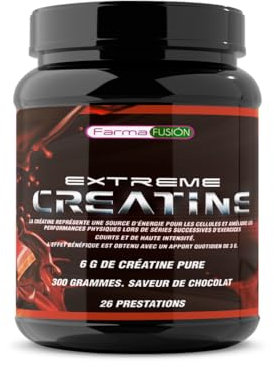 Créatine Monohydrate 100% microfiltrée | 5000mg de Créatine par dose journalière | Améliore l'endurance physique et la croissance musculaire | Dissolution facile | 300g Chocolat