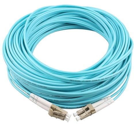 Jopto Cable de Fibra Óptica LC/UPC a LC/UPC OM3 Multimodo Duplex 50/125um Latiguillo Fibra Optica LSZH para Instalaciones en Exteriores e Interiores (20M)