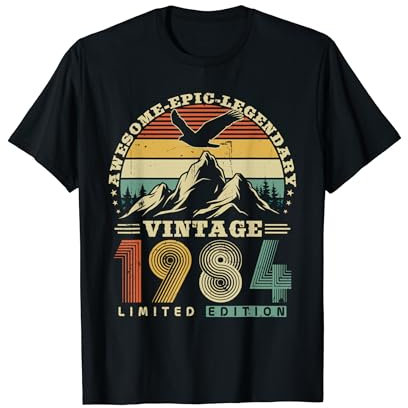 Vintage 1984 Anniversaire Rétro Cadeau 40 Ans Femme Homme T-Shirt