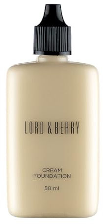 Lord and Berry Cream Foundation Fluid - Non-Greasy Foundation Makeup - Face Makeup with Hyaluronic Acid - Easy to Blend - 8615 Alabaster - 50 ml