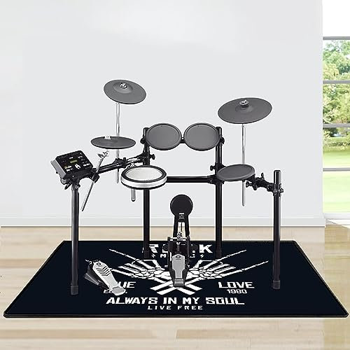 ANSNOW Trommelteppich, Trommelmatte, Rutschfester, Schalldichter Teppich, Professionelles Rechteckiges Elektronisches Jazz-Drum-Kit, Für Bassdrum-Snare Und Andere Musikinstrumentenmatte/B/160 cm X 1