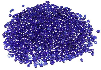 VILLFUL 500g Gravier Verre Coloré pour Décoration De Bac à Poissons De Cristaux Verre Style Bleu Foncé pour Maison Et Artisanat