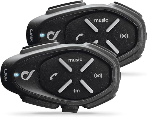 INTERPHONE LINK HD- Doppio - Interfono Casco Moto Auricolari Stereo Alta Fedeltà 40mm, Uso Pilota - Pilota, Distanza 300Mt, Autonomia 20 Ore, GPS, TFT, Impermeabile IPX67