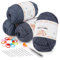 Aeelike 200g Dicke Wolle zum Stricken, Garn zum Häkeln mit gut Sichtbaren Maschen, Einfaches Chunky Strickwolle für Anfänger, Kein Geteiltes Sperriges Baumwollgarn, Cowboyblau Yarn Textilgarn