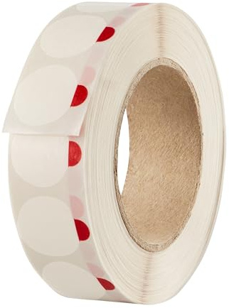 SPRINTIS Klebepunkte 28 mm, transparent, 1.250 Stück, praktischeVerschlussetiketten mit roter Anfasslasche, einsetzbar in Büro,Haushalt und mehr