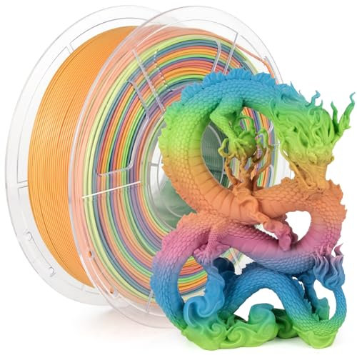 iSANMATE PLA+ Filament 1.75 mm Rainbow Filament, 3D Drucker Filament Macaron Farbe PLA+, Farbwechsel Filament Maßgenauigkeit +/- 0.03 mm, 1KG/Spule [ Farbe Geschwindigkeit Upgrade]