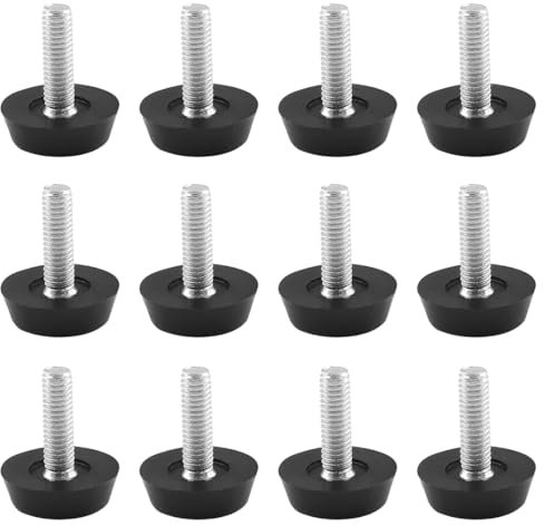 VODAFQS 12 Pièces Pieds de Nivellement Réglables Taille Vis avec Filetage Hauteur M6 pour Pieds de Meubles Pieds de Meubles