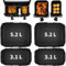 LATERN 4Pcs Silicone Air Fryer Liners, 2 Size Reusable Dual Air Fryer Liners for Tefal Easy Fry 5.2L/3.1L, Tower T17099 5.2L/3.3L, Lakeland 5L/3L, Salter 5.5L/3.5L, Other Dual Drawer Air fryer