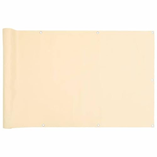 vidaXL Balkon-Sichtschutz Creme 300x75 cm PVC, Balkonsichtschutz, Windschutz, Balkonverkleidung, Terrasse Sichtschutz, Windschutz Balkon