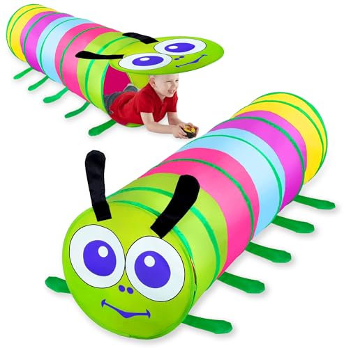 YORFULL Tunel de Juego Infantil, Tienda Campaña Infantil de 1, 2 y 3 Años, Tunel de Juegos Multifuncional para Niños en Interior y Exterior, Túnel Infantil Plegable y Ligero