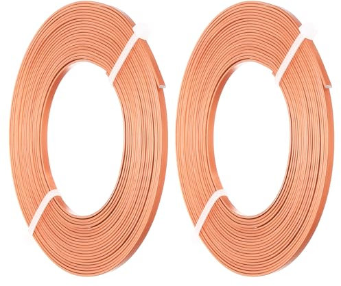 PATIKIL 18 Gauge 3mm Wide Aluminum Flat Wire, 16.4Ft 2 Roll, Copper