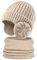 Heveer Kinder Wintermütze Jungen Warme Strickmütze Loop Schal Set Gefüttert Ohrenschützer Hut 4-10 Jahre Schlupfmütze für Outdoor Beige