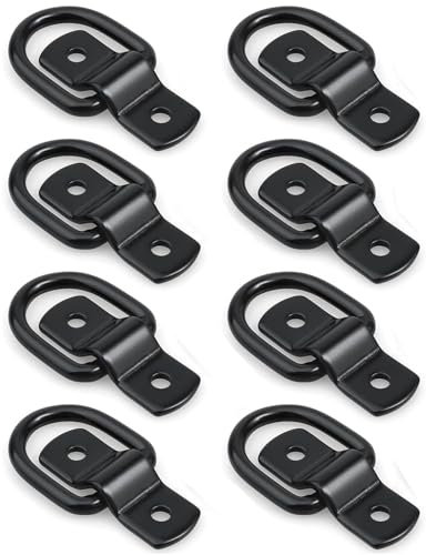 Greluma 8 Pz Ancoraggi di Ancoraggio per impieghi gravosi, Anello di Ancoraggio a D di Colore Nero per carichi su rimorchi, Camion, Camper, furgoni, Quad, SUV, Barche ECC.